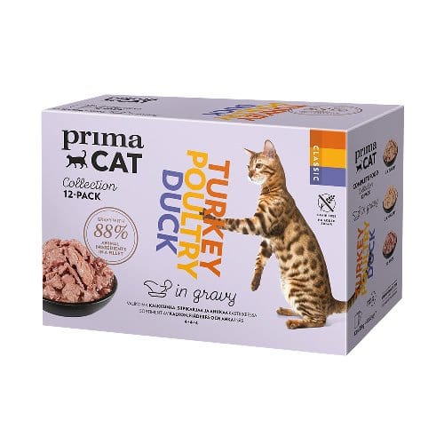 PRIMA CAT GRAIN FREE CLASSIC POULTRY SELECTION IN GRAVY - 12X85G POUCHES