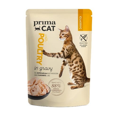 PRIMA CAT GRAIN FREE CLASSIC POULTRY IN GRAVY - 28X85G POUCHES