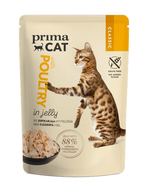 PRIMA CAT GRAIN FREE CLASSIC POULTRY IN JELLY - 28X85G POUCHES