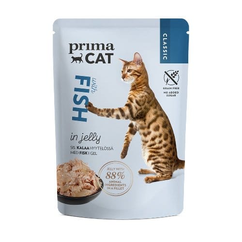 PRIMA CAT GRAIN FREE CLASSIC FISH IN JELLY - 28X85G POUCHES