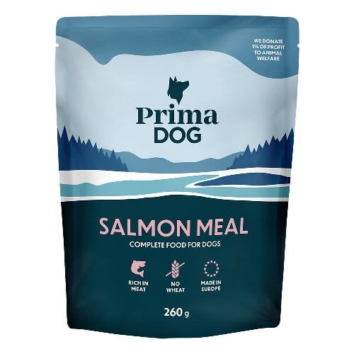 PRIMA DOG WHEAT FREE SALMON MEAL POUCH - 12X260G