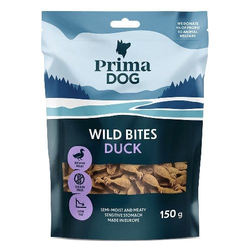 PRIMA DOG GRAIN FREE WILD BITES DUCK ECHINACEA - 5x150G | 10x150G