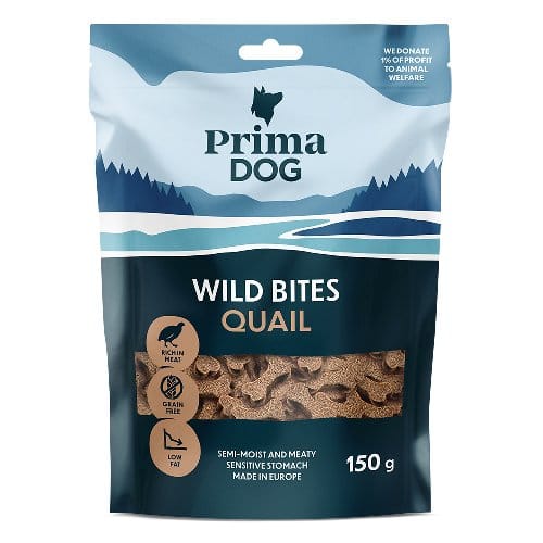 PRIMA DOG GRAIN FREE WILD BITES QUAIL HAWTHORN - 5x150G | 10x150G
