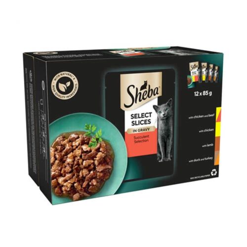 SHEBA MEAT SELECT SLICES IN GRAVY 12 PACK -12X85G