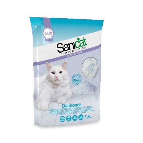 SANICAT DIAMOND SILICA GEL CAT LITTER - 3.8LT