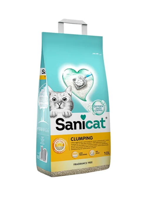 SANICAT CLUMPING UNSCENTED CAT LITTER - 10LT