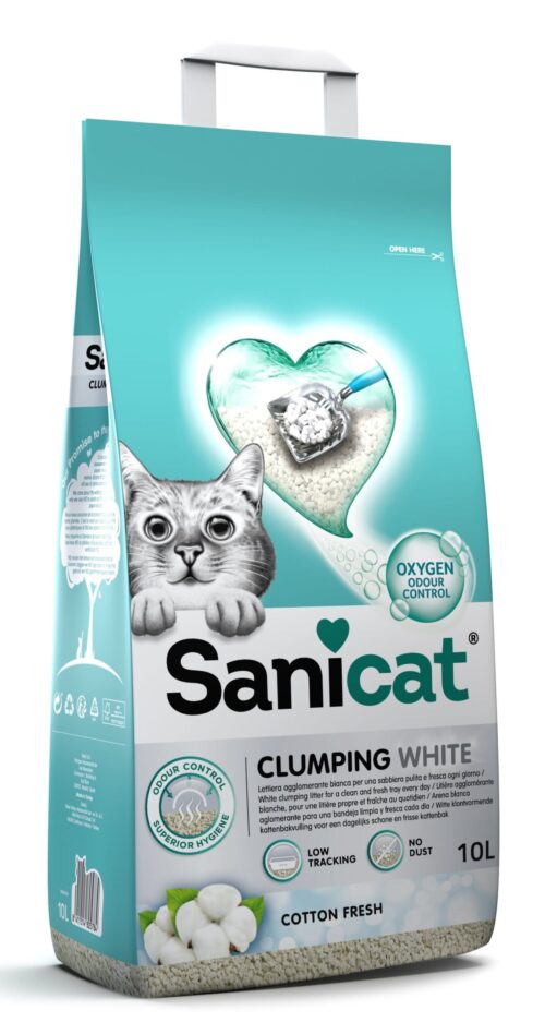 SANICAT CLUMPING WHITE COTTON FRESH CAT LITTER