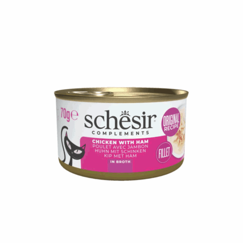 Schesir Cat Chicken Ham Broth 12x70g Tin