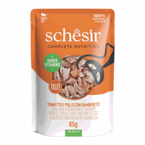 Schesir Cat Tuna Chicken Shrimps Jelly 12x85g Pouch