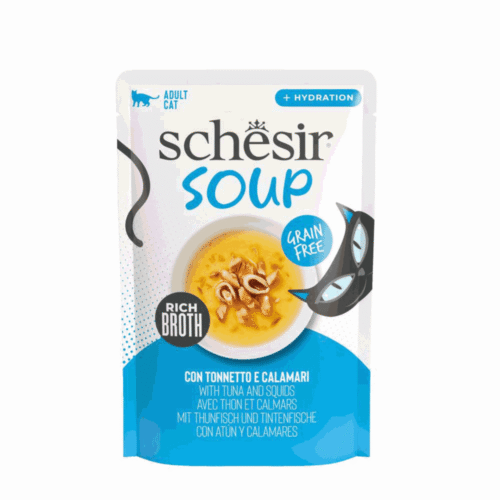Schesir Cat Tuna Squids Soup 12x40g Pouch