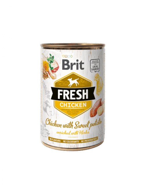BRIT Wet Dog Food FRESH Chicken & Sweet Potato 6x400g Cans