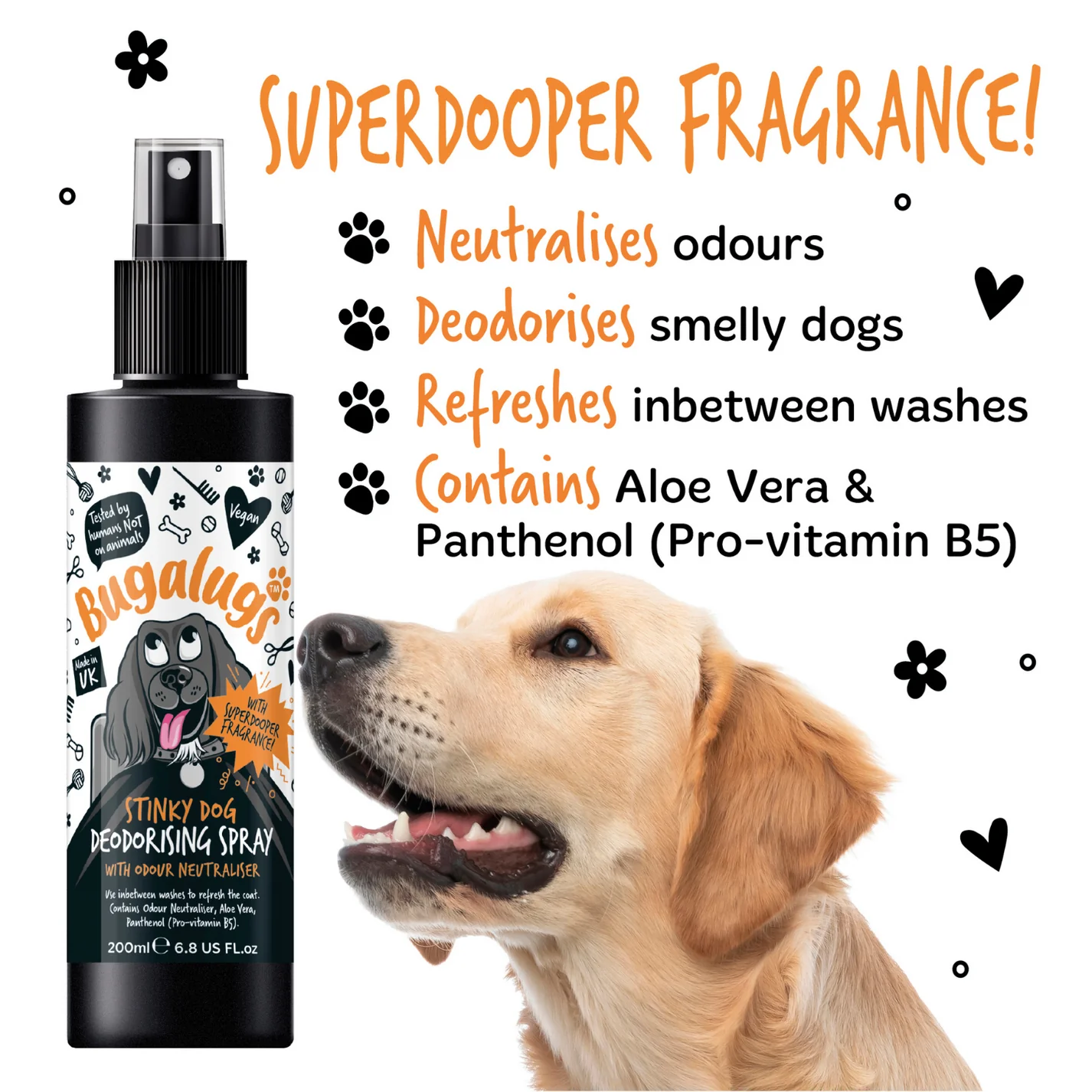 Bugalugs Stinky Dog Deodorising Spray with Odour Neutraliser 200ml - Image 4