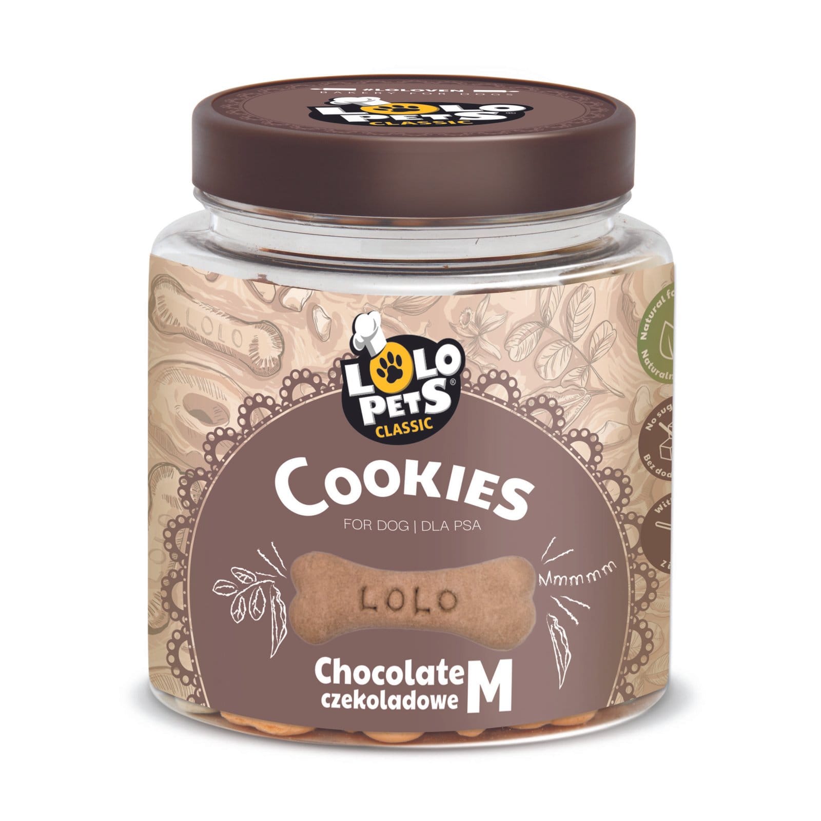 LoLo Pets Classic Bakery Chocolate Bone Shaped Biscuits for Dogs M-Size 210g