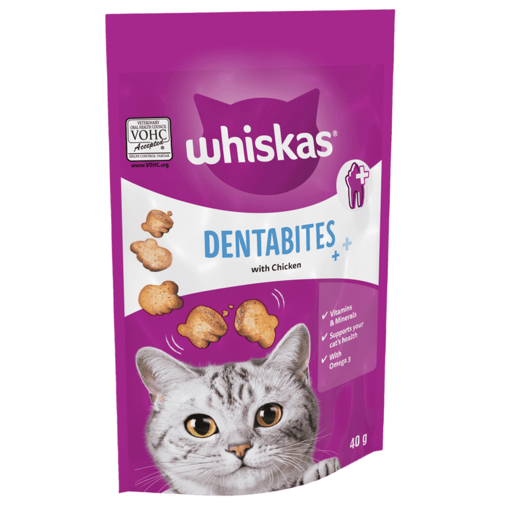 WHISKAS DENTA BITES CHICKEN -6x40G Pouches