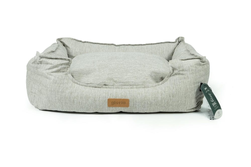 Gloria Santillana Rectangular Bed – Soft Beige & Grey Pet Bed
