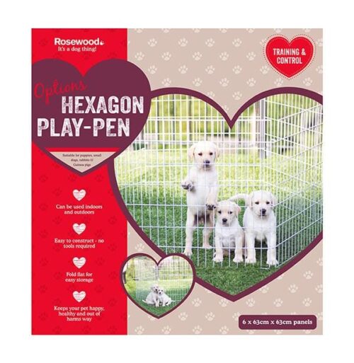 Hexagon Play Pen 6 x 63cm x 63cm Panels