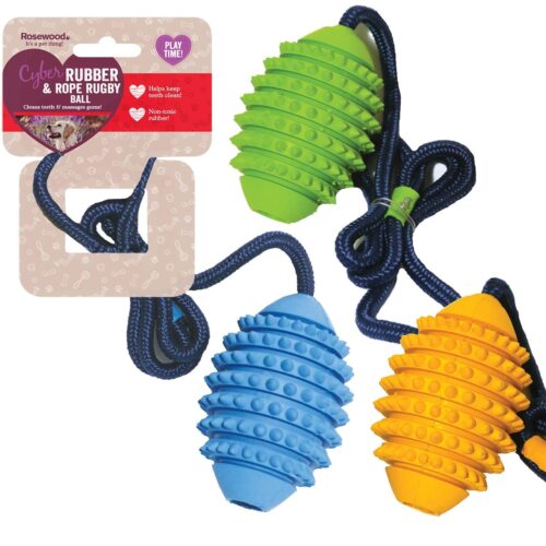 Cyberjack Rugby Ball With Rope - Size M