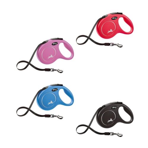 Flexi Classic Retractable Dog Lead – Tape Leash | 5 Sizes | 3m–8m | 4 Colours