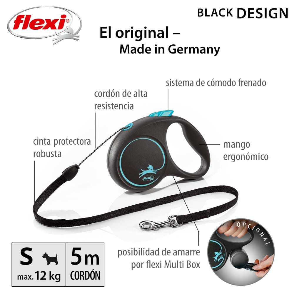 Flexi Black Design Cord Retractable Lead Suitable for Cats & Dogs – 3 Sizes (XS, S, M) 4 Colours - Image 11