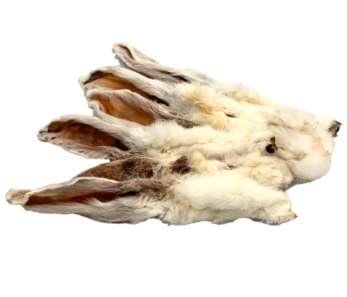 Natural Rabbit Ears with Fur for Dogs