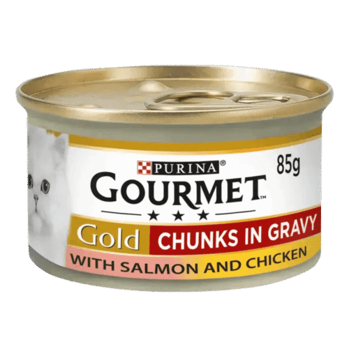 GOURMET® Gold Chunks in Gravy Salmon and Chicken Wet Cat Food - 12 x 85gr