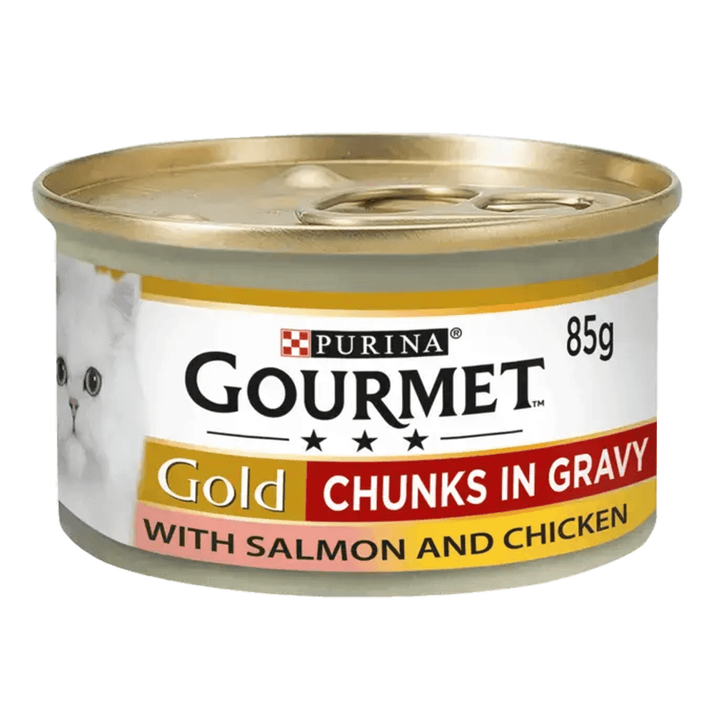 GOURMET® Gold Chunks in Gravy Salmon and Chicken Wet Cat Food - 12 x 85gr