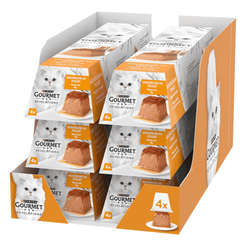 GOURMET® Revelations Mousse with Chicken Wet Cat Food- Box of 6 Cases of 4 x 57gr