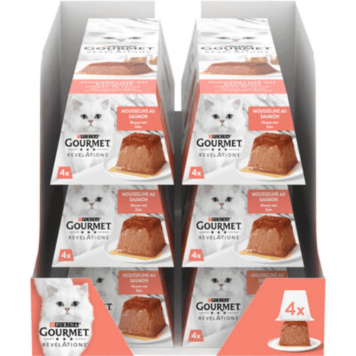 GOURMET® Revelations Mousse with Salmon Wet Cat Food - Box of 6 Cases of 4 x 57gr