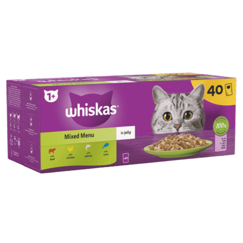 WHISKAS ADULT POUCH MIXED SELECTION BOX IN JELLY - (40X85G)