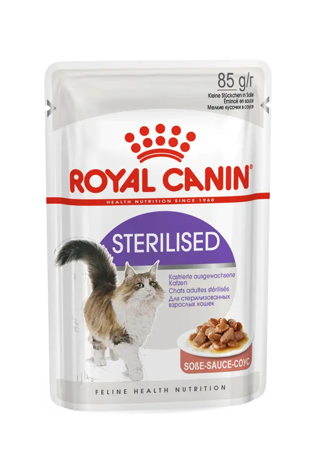 Royal Canin Sterilised in Gravy – Adult Cat Complete Wet Food (12 × 85 g Pouches) - Image 2