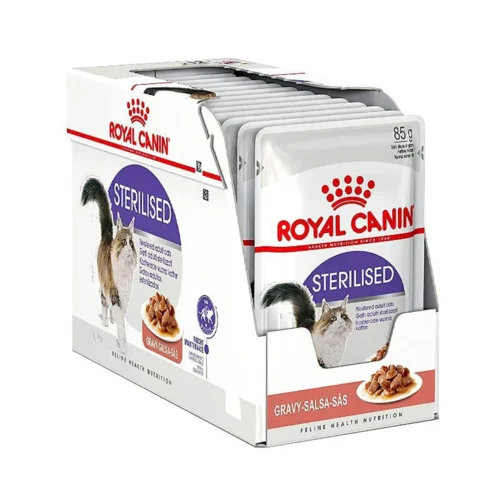 Royal Canin Sterilised in Gravy – Adult Cat Complete Wet Food (12 × 85 g Pouches)