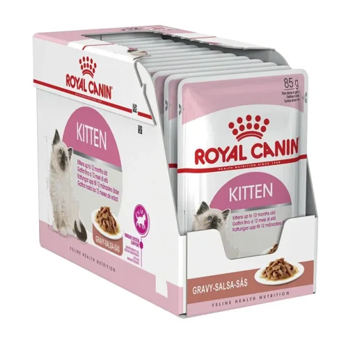 Royal Canin Kitten Chunks in Gravy – Complete Wet Food for Kittens 4–12 Months (12 × 85 g Pouches)