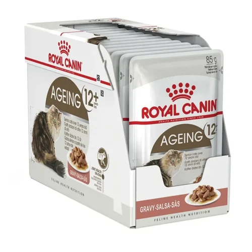 Royal Canin Ageing 12+ in Gravy – Complete Wet Food for Senior Cats (12 × 85 g Pouches)