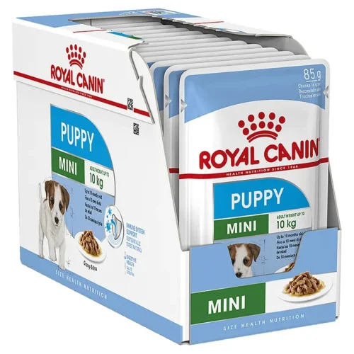 Royal Canin Mini Puppy Chunks in Gravy – Complete Wet Food for Small Breed Puppies (12 × 85 g Pouches)