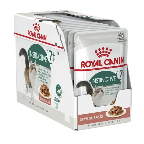 Royal Canin Instinctive 7+ Chunks in Gravy, Complete Wet Food for Senior Cats (12×85 g)