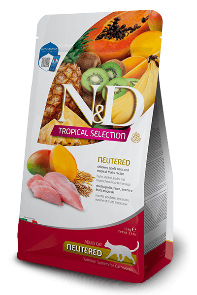 Farmina N&D Tropical Chicken Neutered Cat Dry Food 1.5kg | 5kg