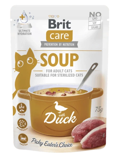 Brit Care Soup with Duck for Cats 15x75g Pouches