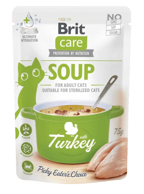Brit Care Soup with Turkey for Cats 15x75g Pouches