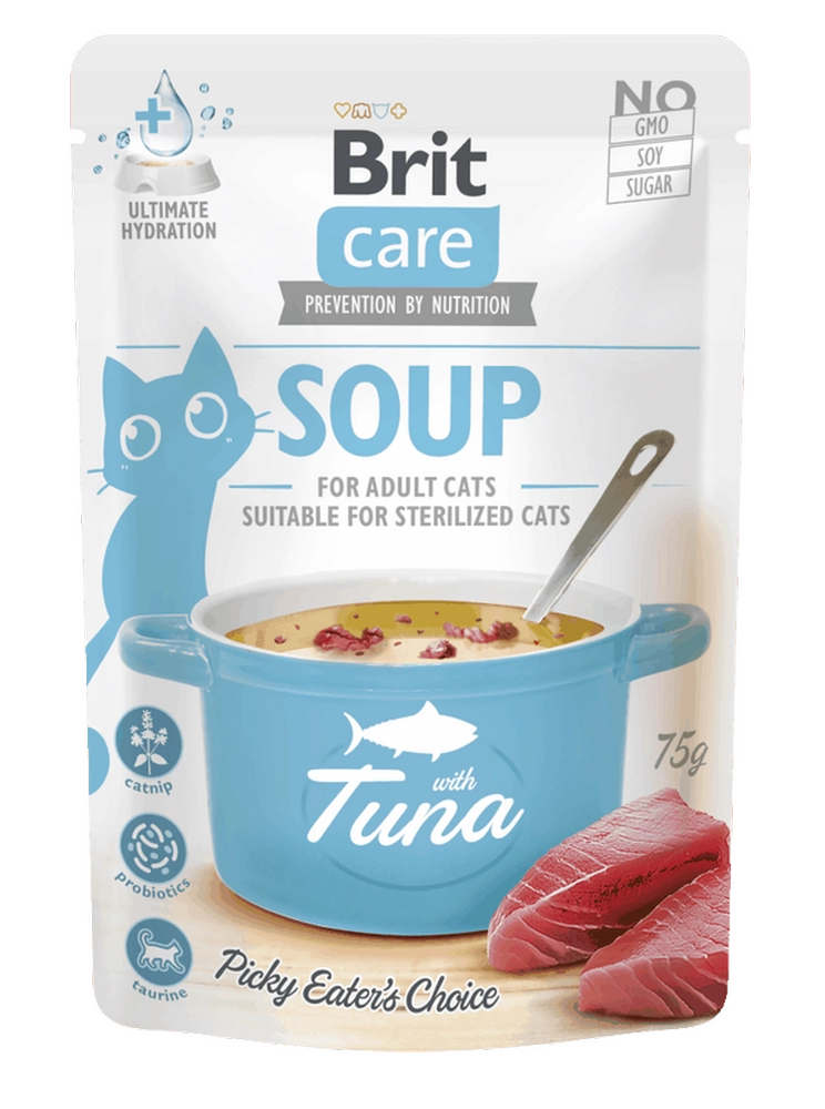 Brit Care Soup with Tuna for Cats 15x75g Pouches