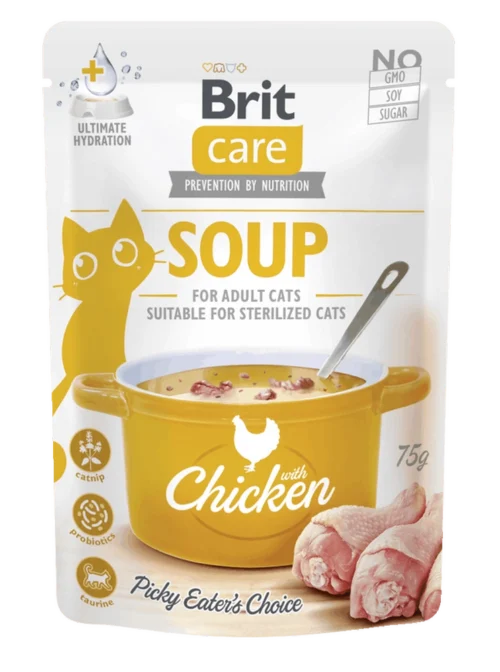 Brit Care Soup with Chicken for Cats 15x75g Pouches