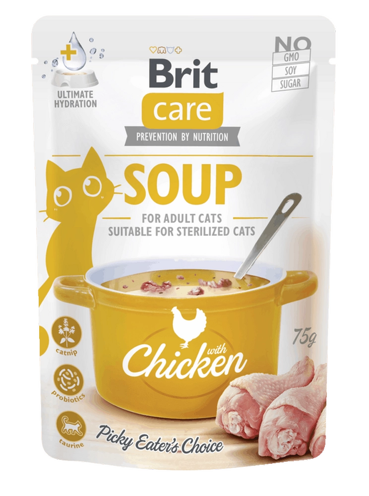 Brit Care Soup with Chicken for Cats 15x75g Pouches