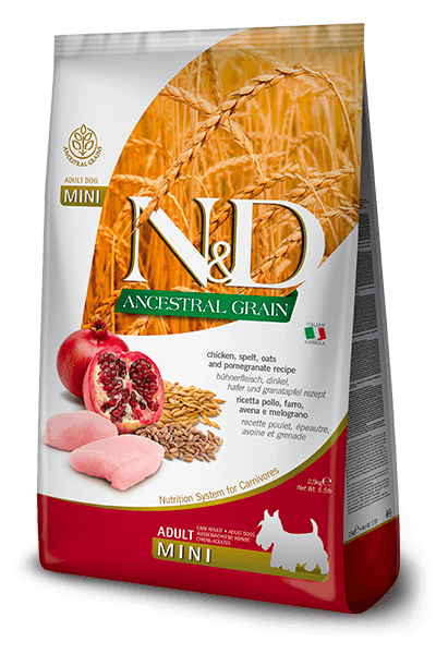 Farmina N&D Ancestral - Chicken & Pomegranate - Mini Adult Dry Dog Food 2.5KG