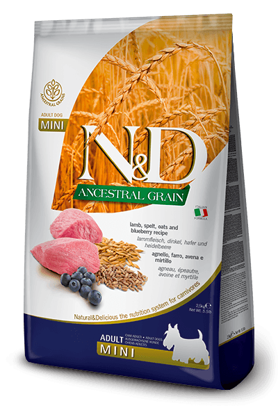 Farmina N&D Ancestral - Lamb & Blueberry - Mini Adult Dry Dog Food 2.5KG