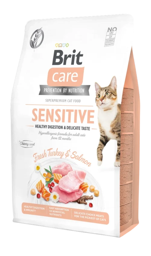 Brit Care Cat Grain-Free SENSITIVE HEALTHY DIGESTION AND DELICATE TASTE 2KG