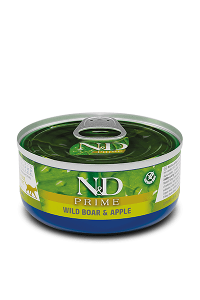 Farmina N&D Prime Boar and Apple Adult Cat Wet Food 24x70g Tins