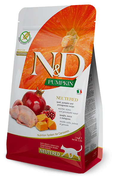 Farmina N&D Pumpkin Quail & Pomegranate Neutered Cat Dry Food 1.5kg | 5kg