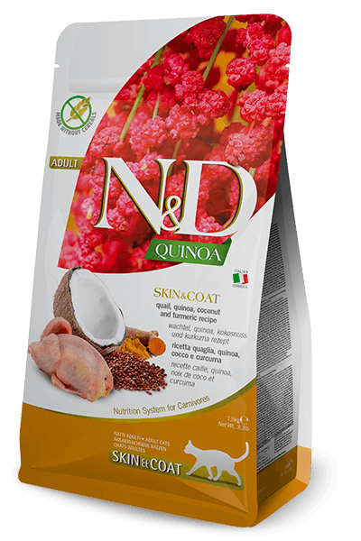 Farmina N&D Quinoa Skin & Coat Quail Adult Cat Dry Food 1.5kg | 5kg