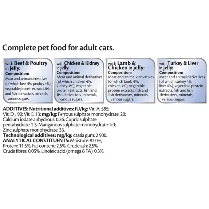 PURINA FELIX Doubly Delicious Meaty Selection Adult Wet Cat Food 40x85g Pouches - Image 3