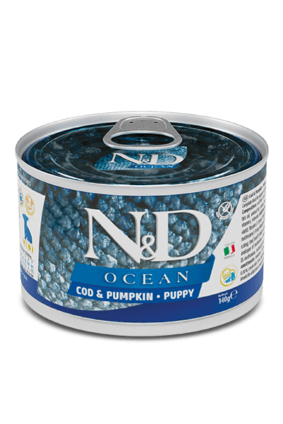 Farmina N&D Ocean - Cod & Pumpkin - PUPPY Dog Wet Food 6x140gr | 6x285gr - Image 2