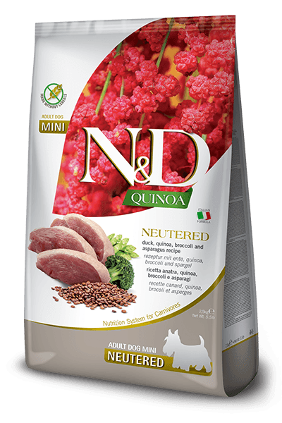 Farmina N&D Quinoa Skin & Coat Duck Neutered Mini Adult Dry Dog Food 2.5KG